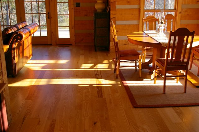 Ash And Pine Floors In A Log Cabin Ozark Hardwood Flooring